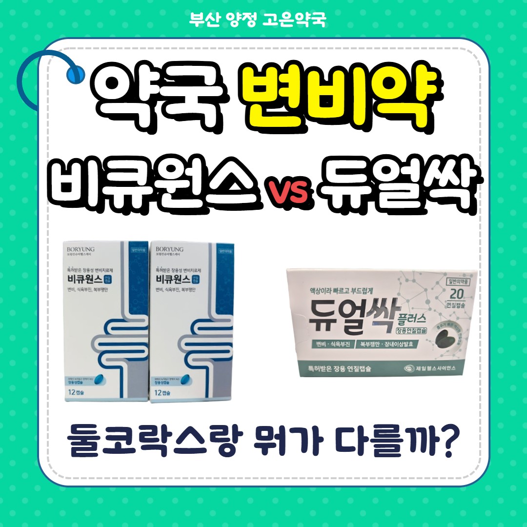 비큐원스 vs 듀얼싹 완벽비교｜둘코락스랑 뭐가 다를까? 효과·복용법·부작용 총정리