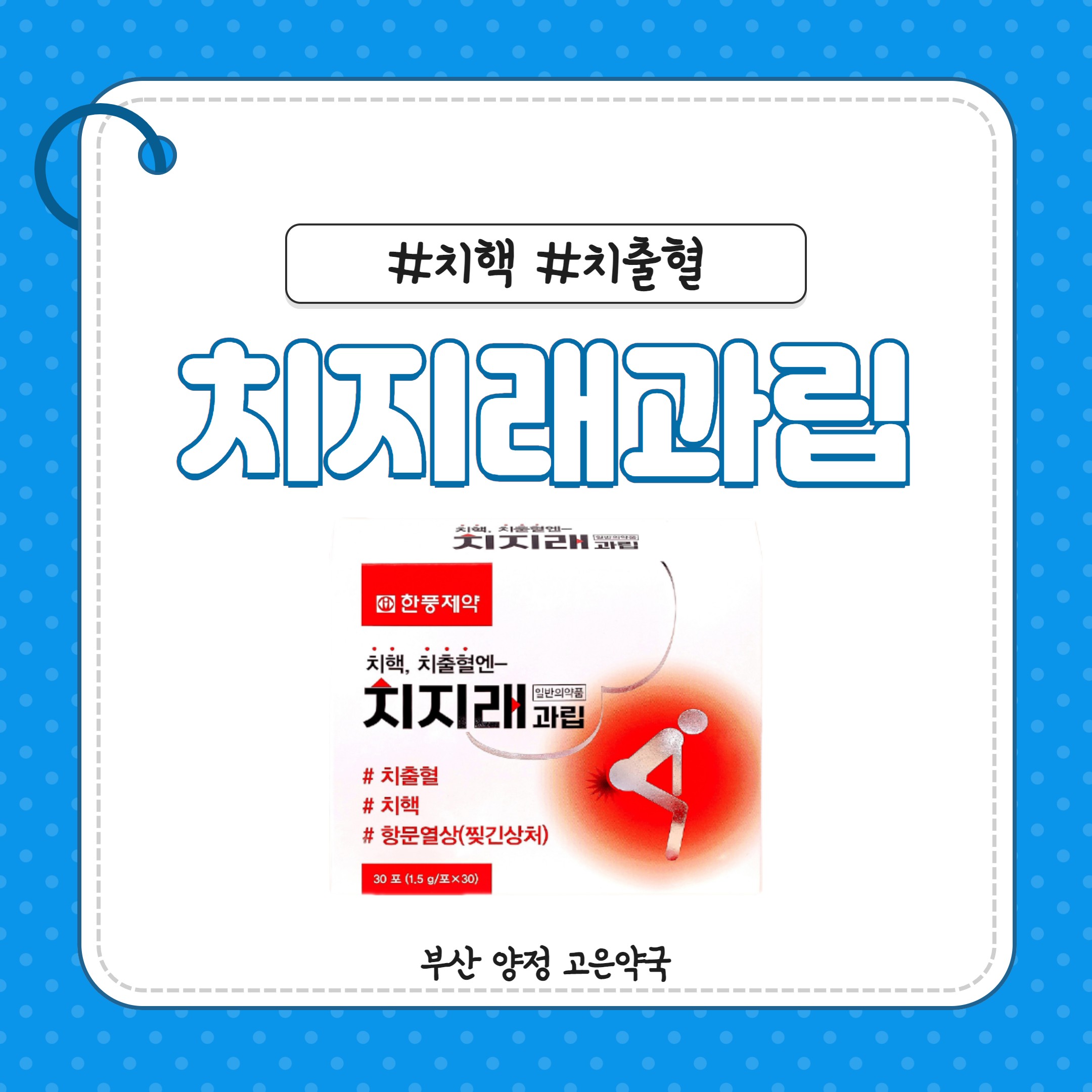 치핵 항문출혈 대변피 치질약으로 치지래과립