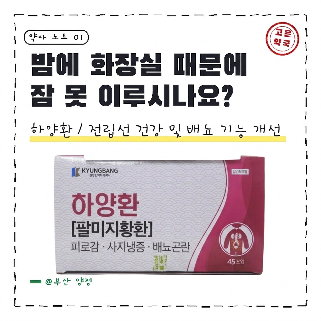 경방신약 일반의약품 하양환(팔미지황환) 야간빈뇨 전립선 배뇨곤란