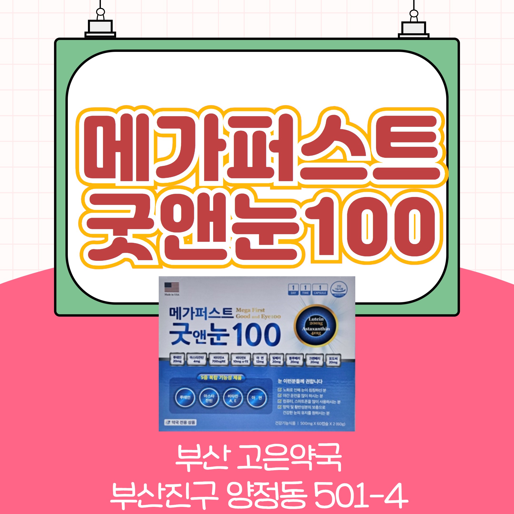 메가퍼스트굿앤눈100 약국 눈영양제