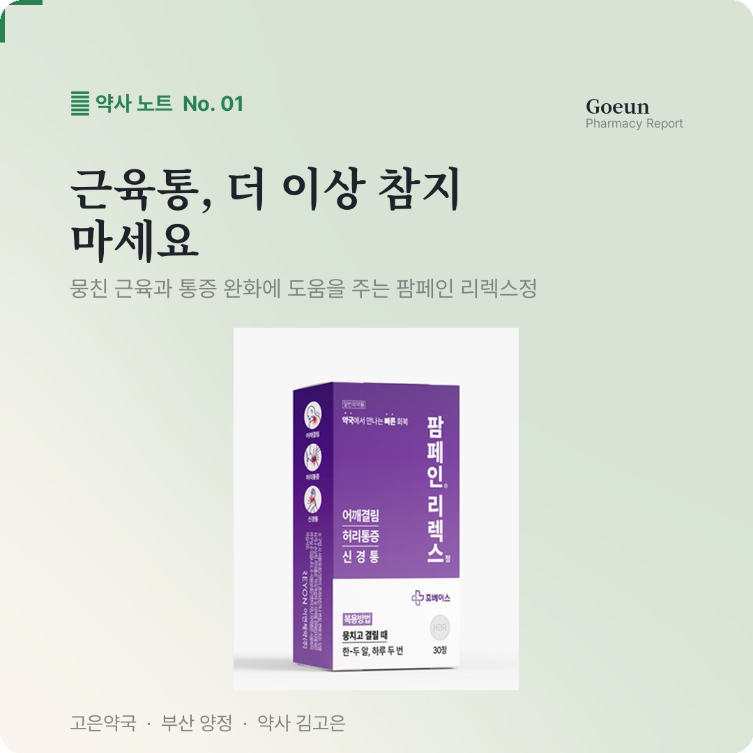 고은약국 팜페인 리렉스정 근육통 담 통증 완화 근이완제