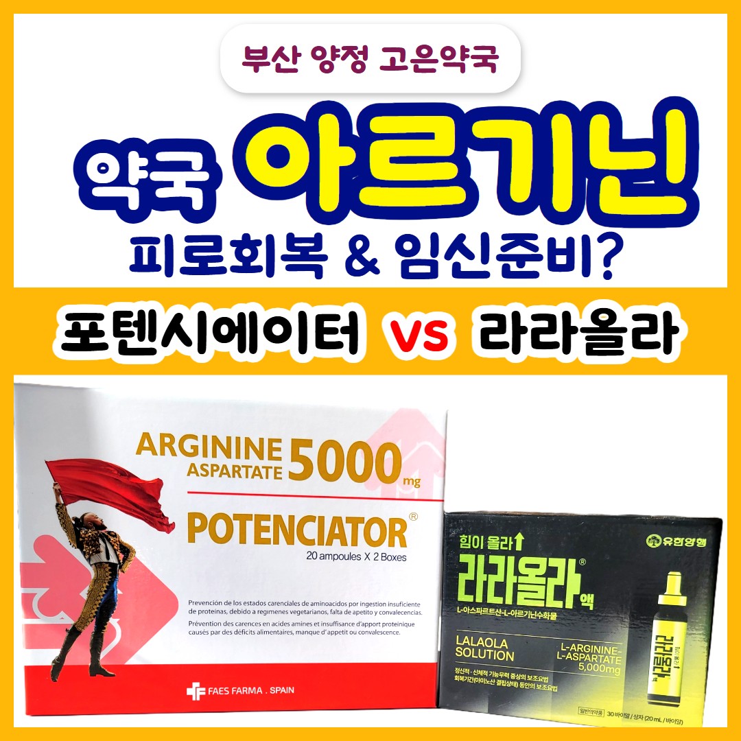 포텐시에이터 액 vs 라라올라 , 약국 아르기닌 성분 · 복용법부터 임신 준비 시 먹는 법까지 총정리