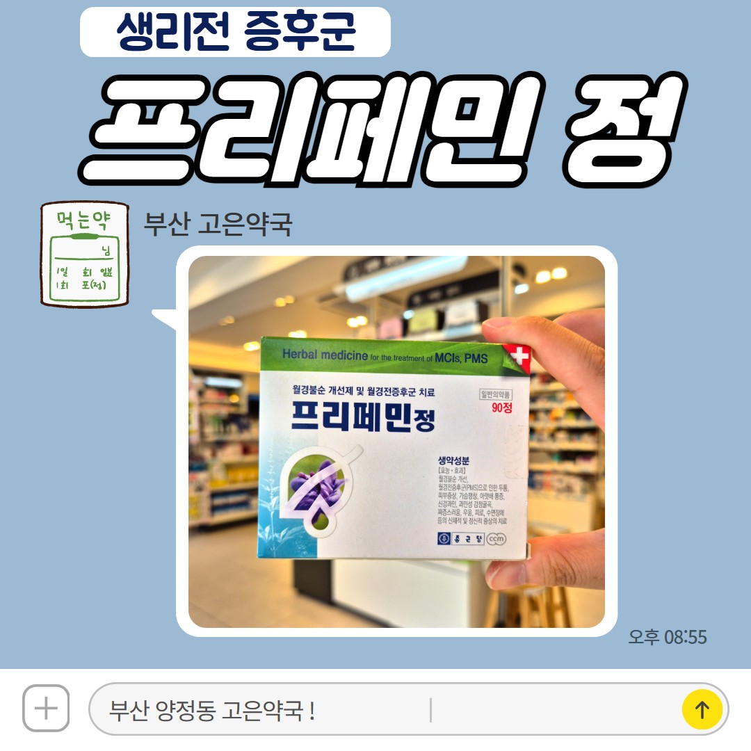 프리페민 정, 생리전증후군약, PMS약, 복용법 부작용 가격 판매약국