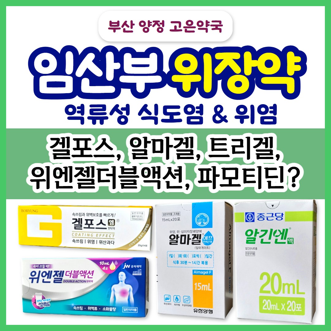 임산부 속쓰림, 역류성 식도염에 먹을 수 있는 위장약, 겔포스? 알마겔? 위엔젤 더블액션?