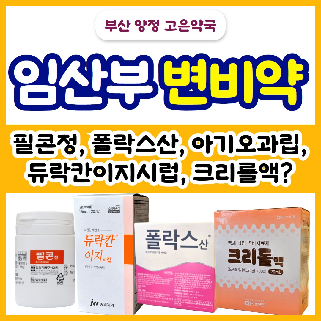 임산부 변비에 사용할 수 있는 변비약은? 필콘정, 폴락스산, 아기오과립, 듀락칸이지시럽